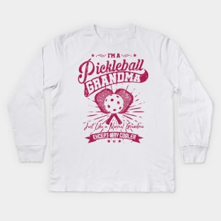 'I'm A Pickleball Grandma' Funny Pickleball Gift Kids Long Sleeve T-Shirt